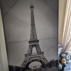 Eiffel Tower Black and White Canvas Art